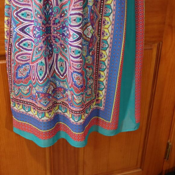 Signature Robbie Bee Colorful Batwing Sleeve Floral Print Drop Blouson Dress 14 - Picture 6 of 12